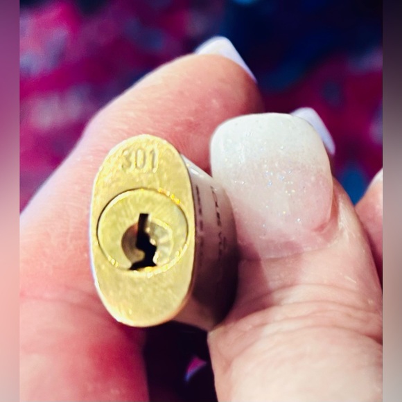 LOUIS VUITTON Lock & Key w/Authentic LV keychain from a real bag. W/charms - Picture 3 of 8